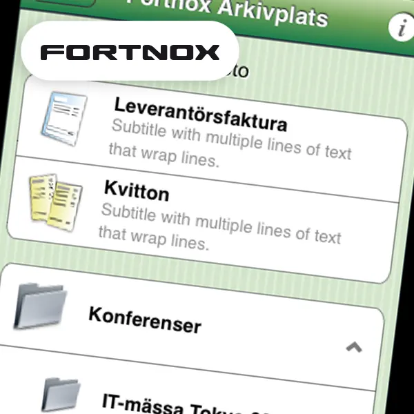 Fortnox project interface